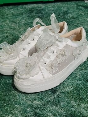 White Lace Betsey Johnson Sneakers